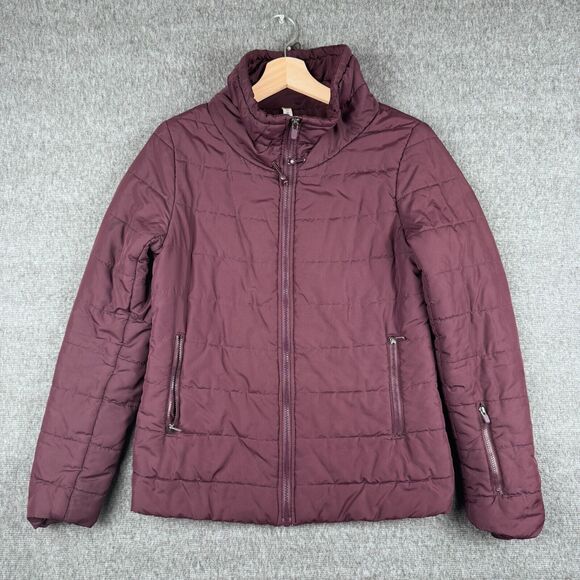 Fabletics Puffer Jacket Women's Small Purple Misha Wind Resistant Warm Wine Coat - Picture 1 of 10